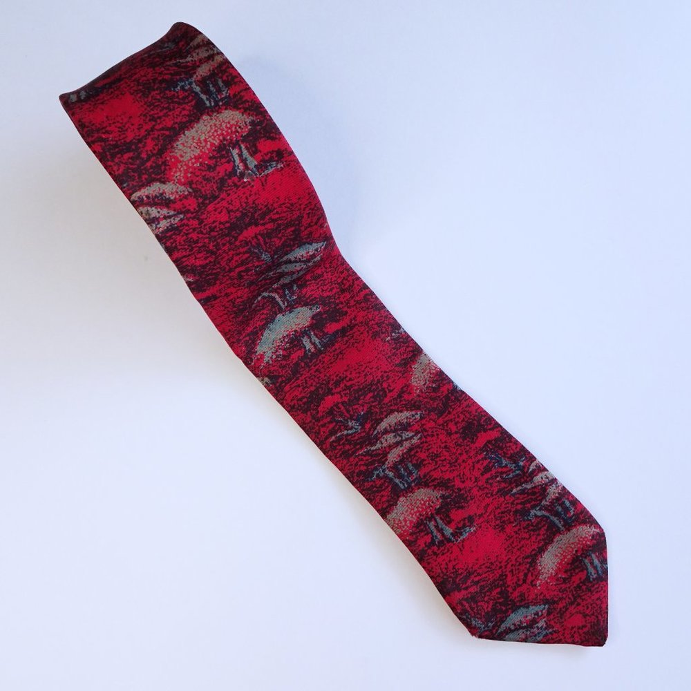 Valente Red Landscape Vintage Tie Made in Canada